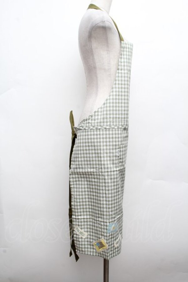 画像3: PINK HOUSE / パッチ付きギンガムエプロン  グリーン S-26-03-14-044-LO-OP-AS-ZS (3)