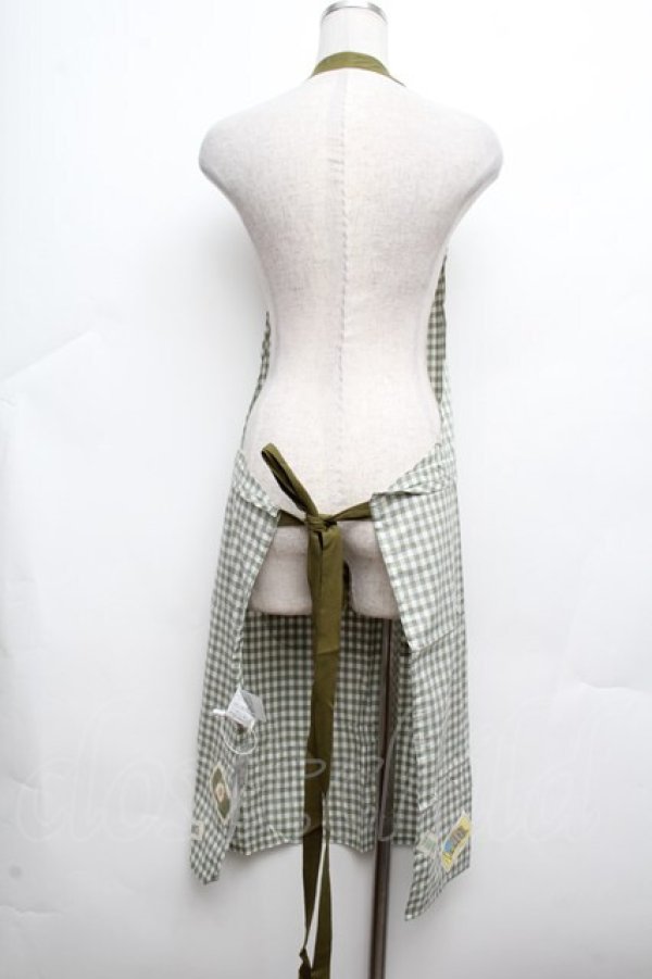 画像4: PINK HOUSE / パッチ付きギンガムエプロン  グリーン S-26-03-14-044-LO-OP-AS-ZS (4)