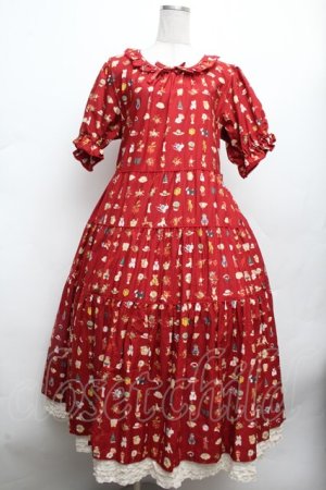 画像: PINK HOUSE / Pink House Favoritesプリントワンピース  赤 S-26-03-14-045-LO-OP-AS-ZS