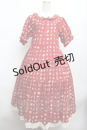 画像: PINK HOUSE / Pink House Favoritesプリントワンピース  赤 S-26-03-14-045-LO-OP-AS-ZS