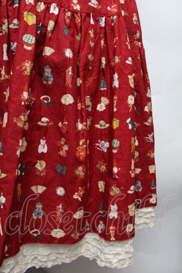 画像2: PINK HOUSE / Pink House Favoritesプリントワンピース  赤 S-26-03-14-045-LO-OP-AS-ZS (2)