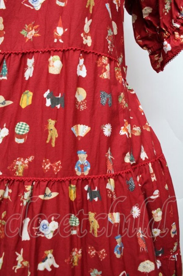 画像3: PINK HOUSE / Pink House Favoritesプリントワンピース  赤 S-26-03-14-045-LO-OP-AS-ZS (3)