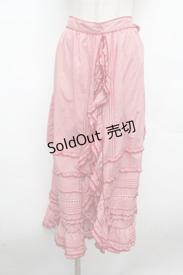 画像1: PINK HOUSE / ギンガムチェックエプロン  赤ｘ白 S-26-03-14-047-LO-SK-AS-ZS (1)