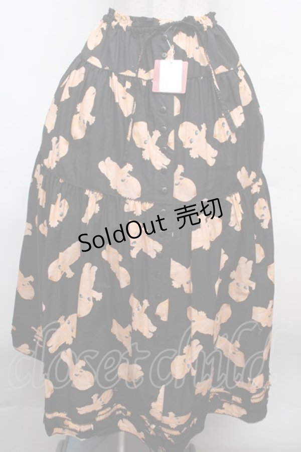 画像1: PINK HOUSE / プリントティアードスカート  黒 S-26-03-14-049-LO-SK-AS-ZS (1)