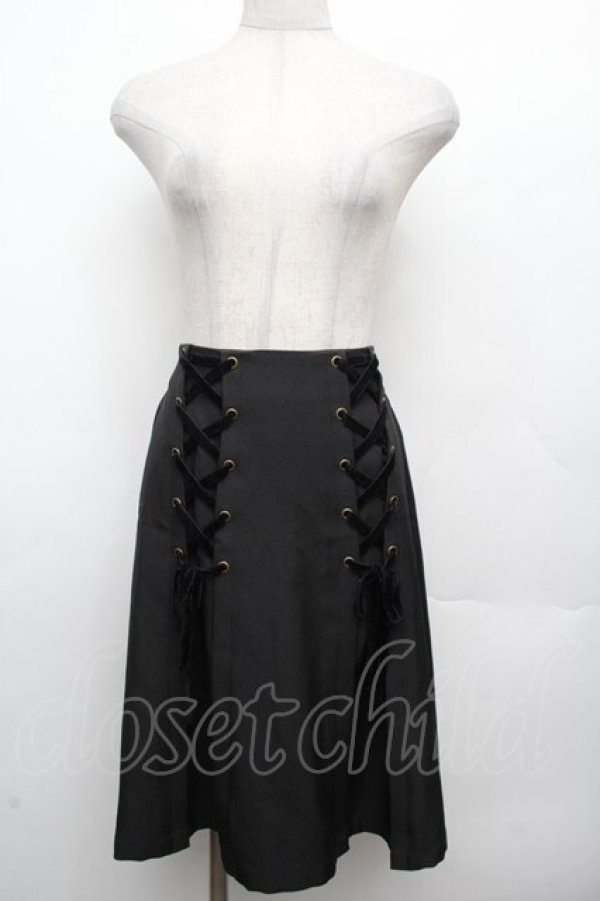 画像1: axes femme POETIQUE / レースアップデザインスカート  黒 S-26-03-14-052-AX-SK-AS-ZS (1)