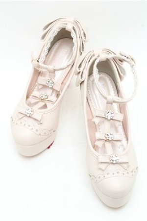 画像: LIZ LISA / ビジューリボンストラップパンプス  ピンク S-26-03-14-1004-LO-SH-HR-ZS