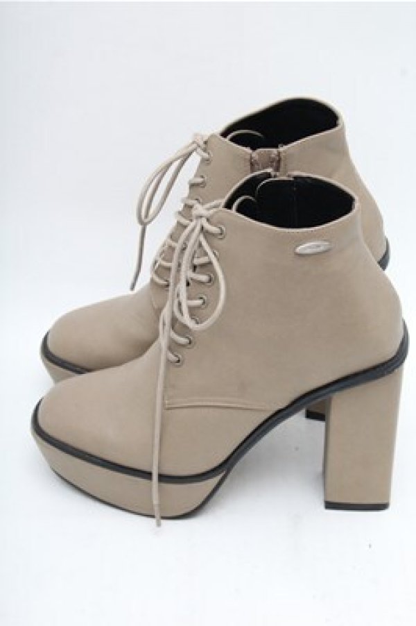 画像2: EATME / スクエアレースアップブーツ S ベージュ S-26-03-14-1009-LO-SH-AS-ZS (2)