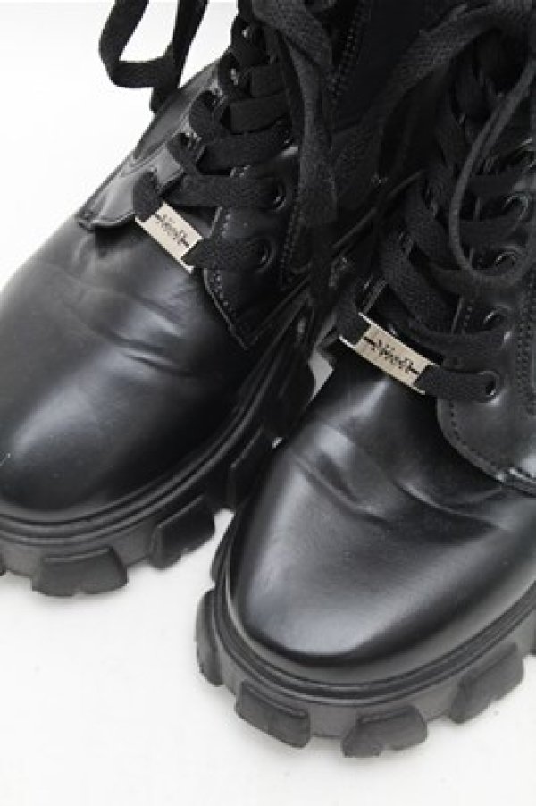 画像4: NieR Clothing / レースアップ厚底ブーツ  黒 S-26-03-14-1011-PU-SH-HR-ZS (4)
