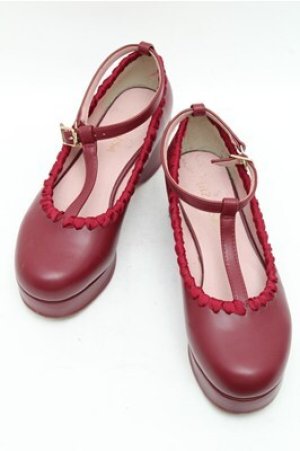 画像: LIZ LISA / Tストラップリボンシューズ  ワイン S-26-03-14-1013-LO-SH-HR-ZS