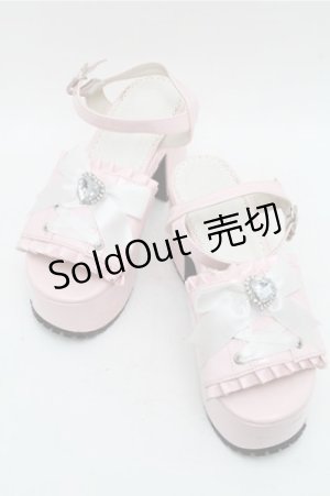 画像: DearMyLove / ハートビジューダブルリボンサンダル 25 ピンク S-26-03-14-1015-EL-SH-HR-ZS