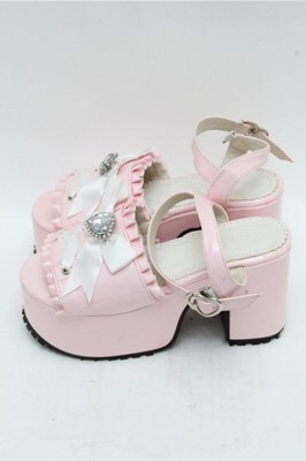 画像2: DearMyLove / ハートビジューダブルリボンサンダル 25 ピンク S-26-03-14-1015-EL-SH-HR-ZS (2)