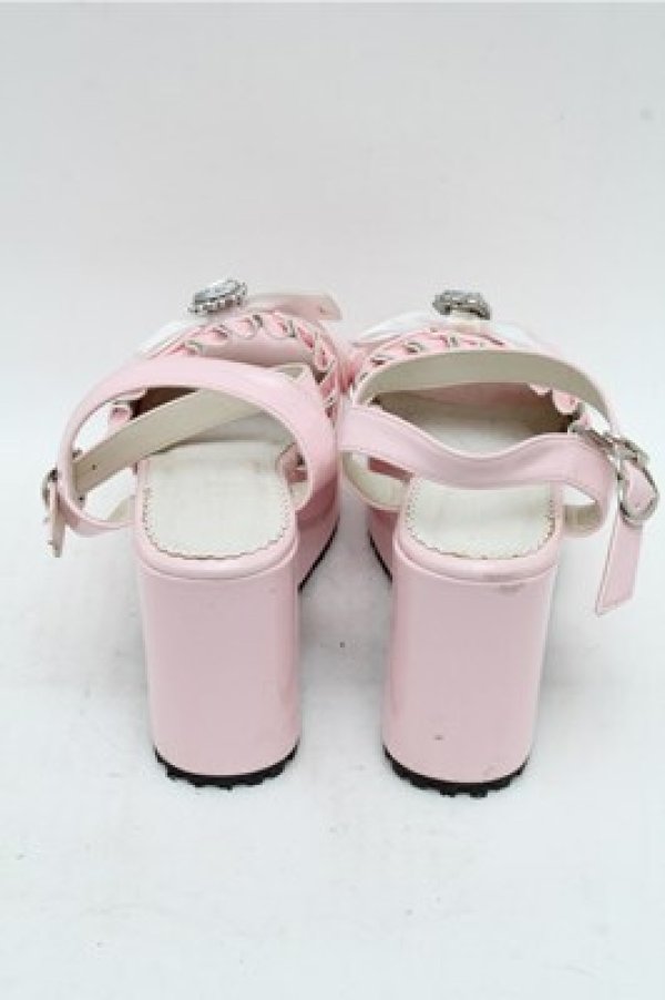 画像3: DearMyLove / ハートビジューダブルリボンサンダル 25 ピンク S-26-03-14-1015-EL-SH-HR-ZS (3)