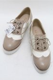 画像1: axes femme / ウィングチップ厚底シューズ M ベージュ S-26-03-14-1017-AX-SH-HR-ZS (1)