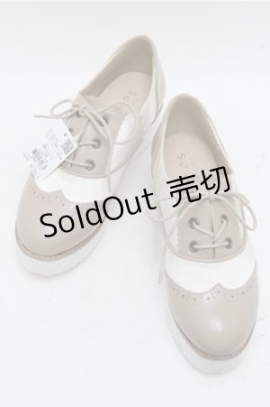 画像: axes femme / ウィングチップ厚底シューズ M ベージュ S-26-03-14-1017-AX-SH-HR-ZS