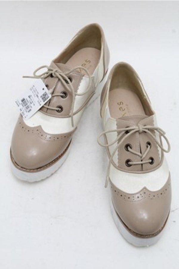 画像1: axes femme / ウィングチップ厚底シューズ M ベージュ S-26-03-14-1017-AX-SH-HR-ZS (1)