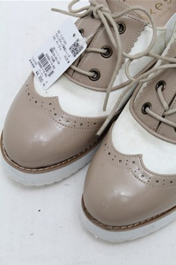 画像4: axes femme / ウィングチップ厚底シューズ M ベージュ S-26-03-14-1017-AX-SH-HR-ZS (4)
