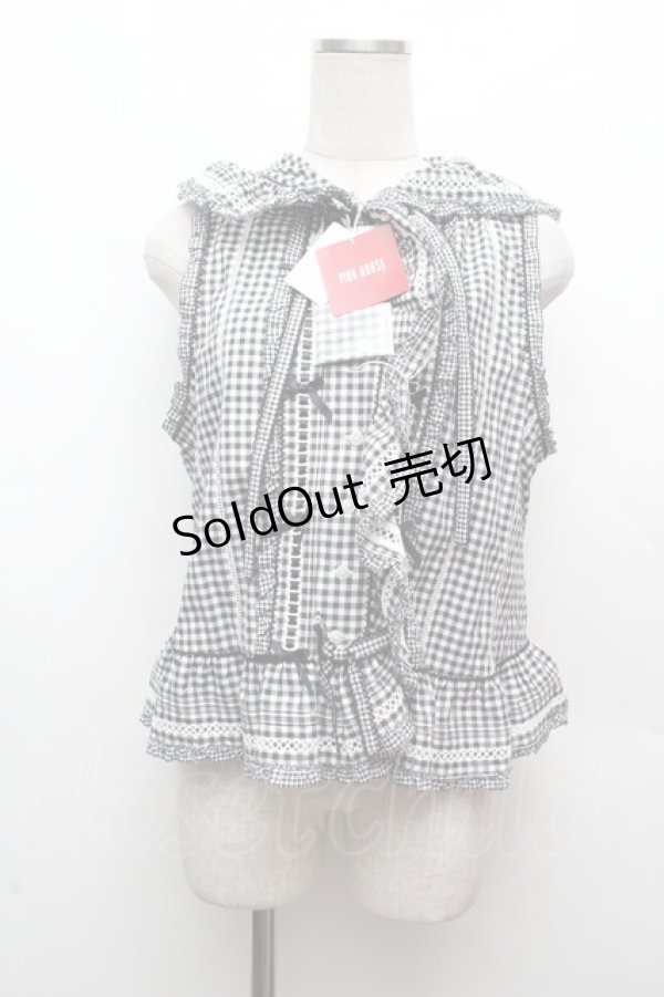 画像1: PINK HOUSE / misako&erinko　ハートベリーラビットうさ耳ベスト  黒ｘ白 S-26-03-14-007-LO-TO-AS-ZS (1)