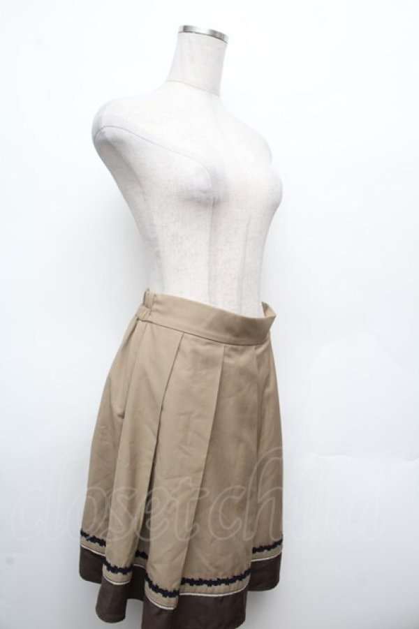 画像3: axes femme POETIQUE / バイカラープリーツスカート  ベージュ S-26-03-14-054-AX-SK-AS-ZS (3)