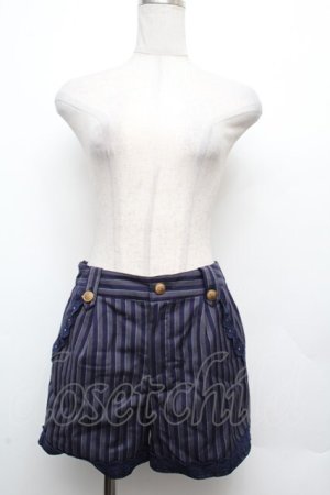 画像: axes femme / ストライプショートパンツ  紺ｘグレー S-26-03-14-055-AX-PA-AS-ZS