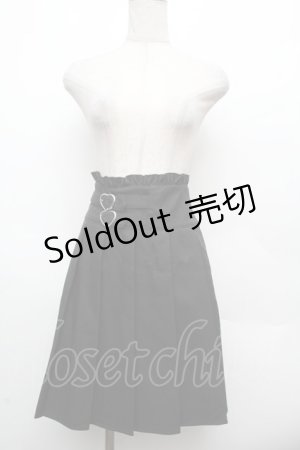 画像: DearMyLoveWhip / サイドキラキラハートバックルベルトプリーツスカート 5L 黒 S-26-03-14-056-LO-SK-AS-ZS