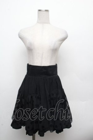 画像: BPN / フロッキードットスカート  黒 S-26-03-14-057-GO-SK-AS-ZS