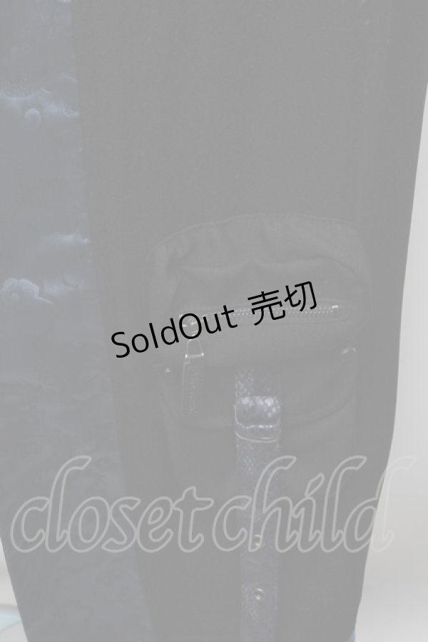 画像6: Qutie Frash / 龍pt和柄プリーツスカート  黒ｘブルー S-26-03-14-059-QU-SK-HR-ZS (6)