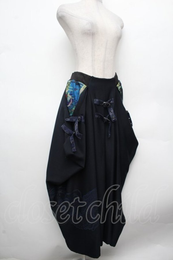 画像3: Qutie Frash / ベルトデザイン袴ロングスカート  紺 S-26-03-14-060-QU-SK-HR-ZS (3)