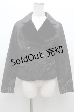 画像: axes femme POETIQUE / ハート襟ジャガードジャケット  黒 S-26-03-14-012-AX-JA-HR-ZS