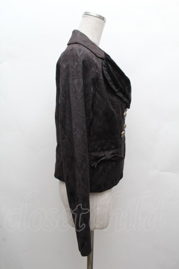 画像2: axes femme POETIQUE / ハート襟ジャガードジャケット  黒 S-26-03-14-012-AX-JA-HR-ZS (2)