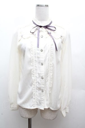 画像: axes femme POETIQUE / 巻き薔薇デザインフリルブラウス  アイボリー S-26-03-14-013-AX-BL-HR-ZS