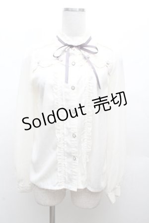 画像: axes femme POETIQUE / 巻き薔薇デザインフリルブラウス  アイボリー S-26-03-14-013-AX-BL-HR-ZS