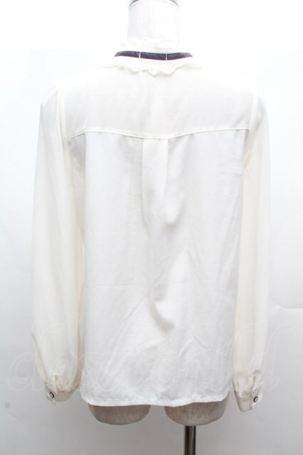 画像4: axes femme POETIQUE / 巻き薔薇デザインフリルブラウス  アイボリー S-26-03-14-013-AX-BL-HR-ZS (4)