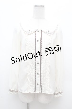 画像: axes femme POETIQUE / トランプ刺繍セーラー襟ブラウス  キナリ S-26-03-14-015-AX-BL-HR-ZS