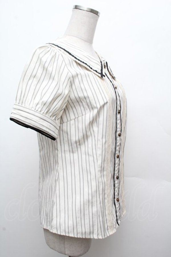 画像2: axes femme POETIQUE / トランプジャガードブラウス  アイボリー S-26-03-14-019-AX-BL-HR-ZS (2)