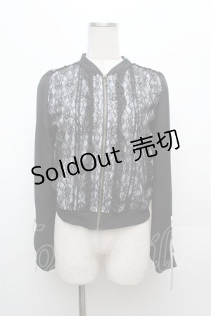 画像: axes femme POETIQUE / レース重ねブルゾン  黒 S-26-03-14-026-AX-JA-HR-ZS
