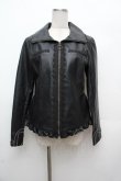 画像1: axes femme / レースフェイクレザージャケット  黒 S-26-03-14-027-AX-CO-HR-ZS (1)