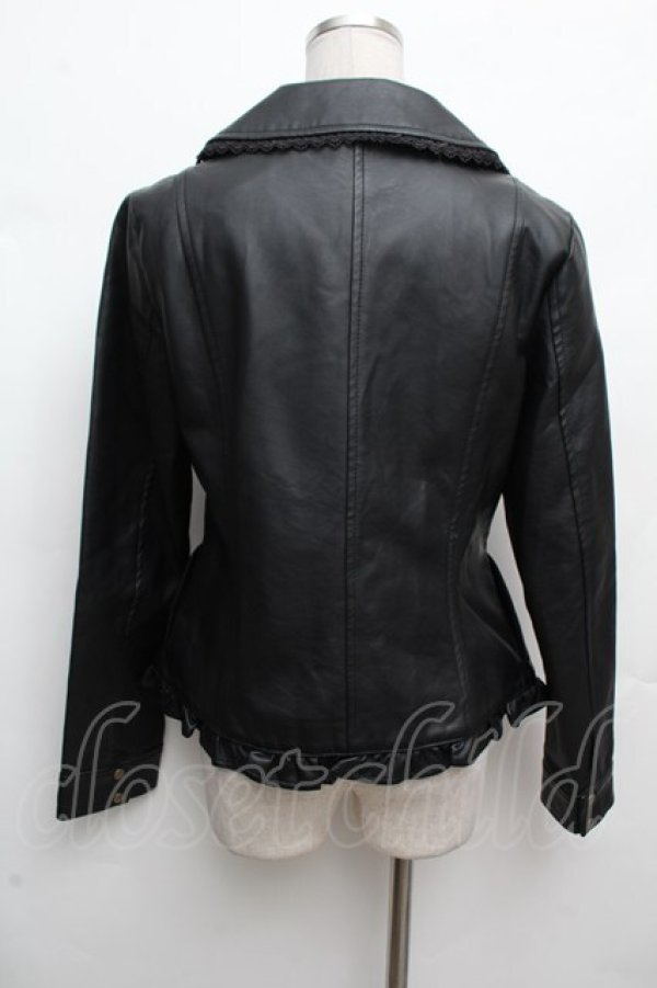 画像3: axes femme / レースフェイクレザージャケット  黒 S-26-03-14-027-AX-CO-HR-ZS (3)