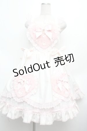 画像: BABY,THE STARS SHINE BRIGHT / Cherie de Neigeジャンパースカート  白×ピンク S-26-03-14-029-BA-OP-TE-ZS