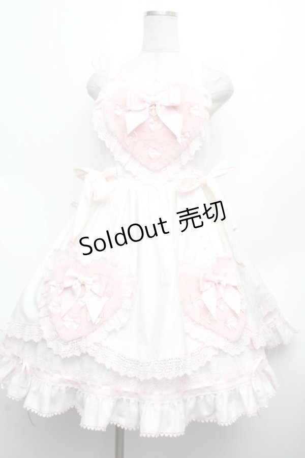 画像1: BABY,THE STARS SHINE BRIGHT / Cherie de Neigeジャンパースカート  白×ピンク S-26-03-14-029-BA-OP-TE-ZS (1)