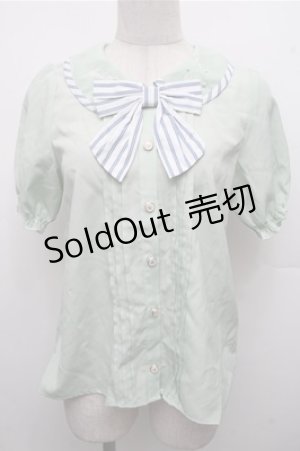 画像: axes femme POETIQUE / パイピングデザインブラウス  グリーン S-26-03-15-035-AX-BL-HR-ZS