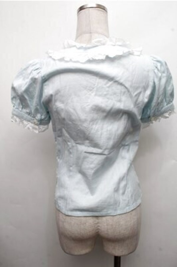 画像2: MILK / フリル襟ブラウス  サックス S-26-03-15-037-ML-BL-AS-ZS (2)