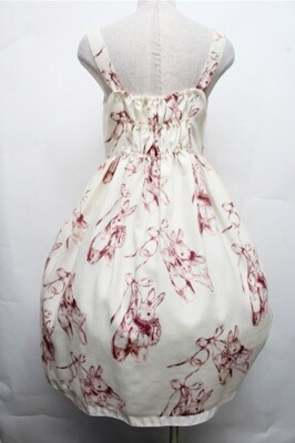 画像2: Emily Temple cute / トゥシューズBUNNYワンピース  オフｘレッド S-26-03-15-039-ET-OP-HR-ZS (2)