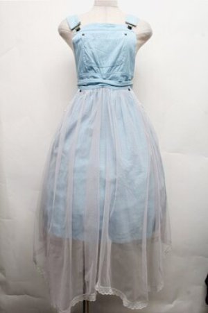 画像: axes femme / デニムＸチュールジャンスカ  サックス S-26-03-15-040-AX-OP-HR-ZS