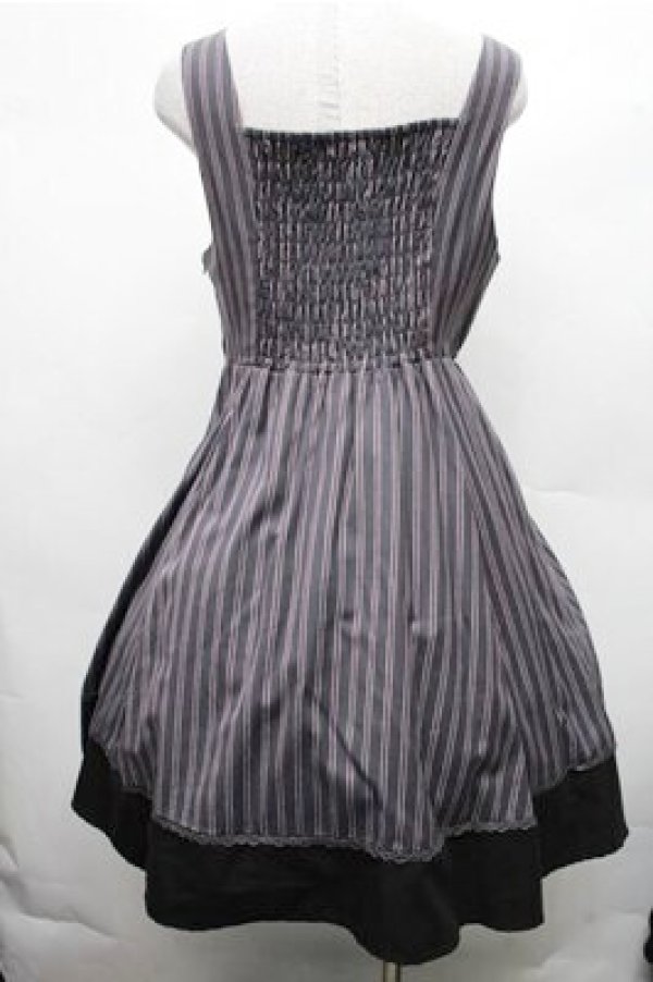 画像2: axes femme / レジメ柄ジャンドレ  グレー S-26-03-15-043-AX-BL-HR-ZS (2)