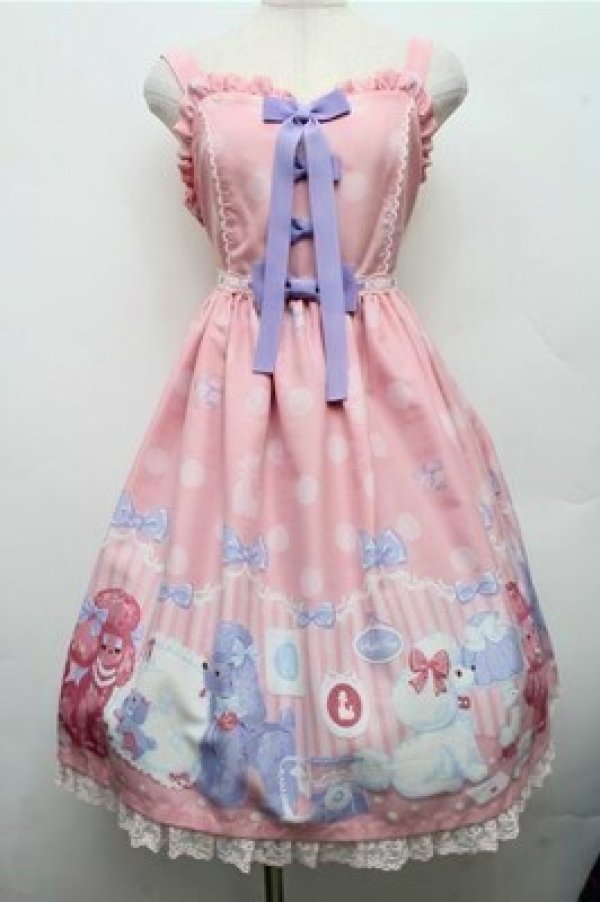 画像1: Angelic Pretty / Lovely Poodleジャンパースカート  ピンク S-26-03-15-045-AP-OP-HR-ZS (1)