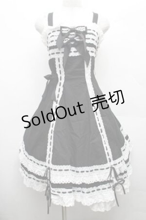 画像: BABY,THE STARS SHINE BRIGHT / Marquiseジャンパースカート  黒ｘ白 S-26-03-15-046-BA-OP-HR-ZS