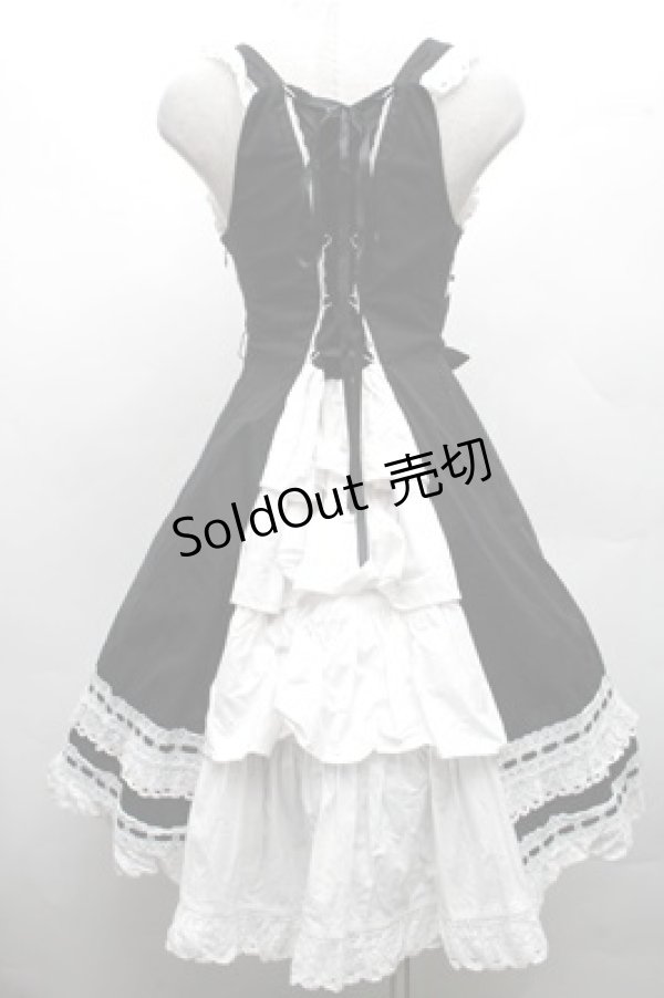 画像2: BABY,THE STARS SHINE BRIGHT / Marquiseジャンパースカート  黒ｘ白 S-26-03-15-046-BA-OP-HR-ZS (2)