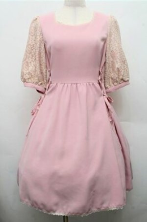 画像: LODISPOTTO / 袖レースワンピース  ピンク S-26-03-15-050-LO-JA-HR-ZS