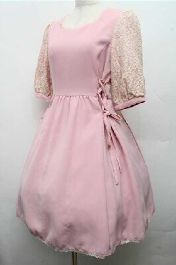 画像3: LODISPOTTO / 袖レースワンピース  ピンク S-26-03-15-050-LO-JA-HR-ZS (3)