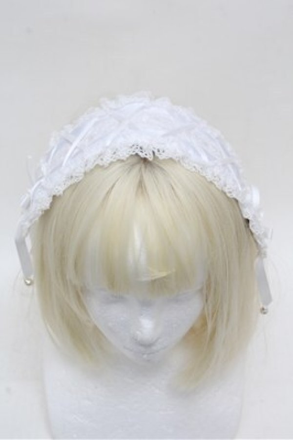 画像1: axes femme / レースアップヘッドドレス  白 S-26-03-15-007-AX-AC-AS-ZS (1)